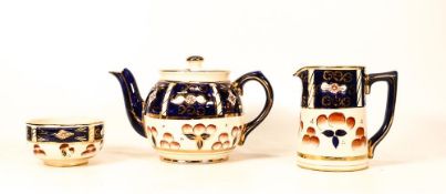 Sadler Imari Style small teapot, milk & sugar bowl(3)