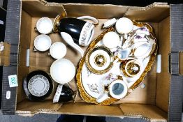 A mixed collection of items to include Handarbeit floral & gold decorated Coffee set & similar