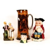 A mixed collection of items to include Sylvac Toby Jug , Fairylite Figure, decorative jug &
