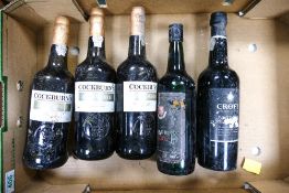 Five Bottles of Vintage Port to include Cockburns Fine White , Croft Platinum Reserve etc