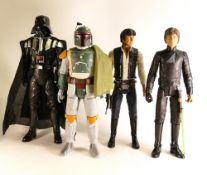 Four Jakks 18" Star Wars Figures including Darth Vader, Boba Fett, Luke & Han Solo(4)