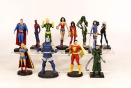 A collection of Metal Dc Comics Miniature figures, tallest 10cm