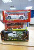 A Collection of Boxed large scale model vehicles including Solido Prestige Ford Pick Up, Joal