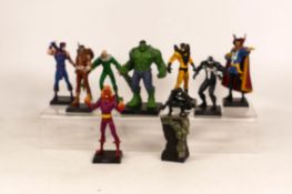 A collection of Metal Dc Comics Miniature figures, tallest 10cm