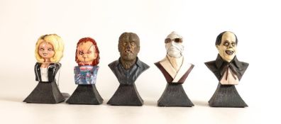 Five Trick or Treat Studios Horror Movie busts, tallest 12cm(5)