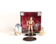 Disney Store Star Wars Elite Series Droid Gift Set R2-D2 BB-8 C-3PO, no base