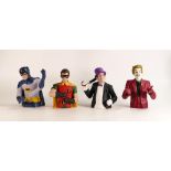 A collection of Batman DC Comics Diamond Select Toys Money Box Busts including Batman, Joker,