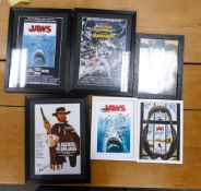 A collection of movie prints to inlcude Jaws, Moonraker, A Fistful of Dollars, etc (6)