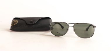 A pair of polarised Ray-Ban sunglasses, model RB3502 004/58, with case, boxed