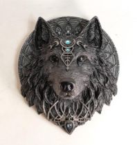 Nemesis Now Fantasy Wolf Moon Wall Plaque, height 34cm