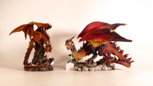 Dragon figurine Mikan (slight damage to face) together with Enchantica Skuldrax EN2317, H21cm (2)