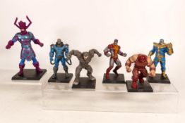 A collection of Metal Dc Comics Miniature figures, tallest 15cm