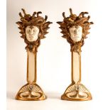 Two Large Palazzo-Int Medusa theme candlesticks, height 45cm