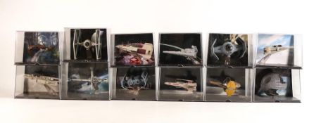 A collection of Star Wars Small Model Vehicles, each vehicle approx 9cm (12)