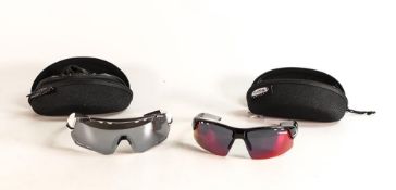 Two pairs of Tifosi Optics Sunglasses including Model Crit in race silver and Alliant in colour