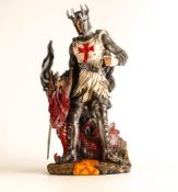 Nemesis Now Large Resin Figure of George & The Dragon, (sword damaged at handle but pieces present),