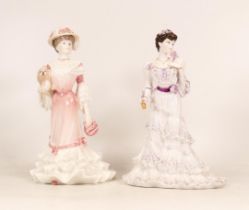 Two Coalport Limited Edition Golden Age Figures -Georgina & Eugenie First Night at the Opera