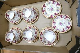 Five Royal Albert Lady Hamilton patterned trio's , sapre side plate & 3 x saucers