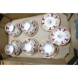 Five Royal Albert Lady Hamilton patterned trio's , sapre side plate & 3 x saucers