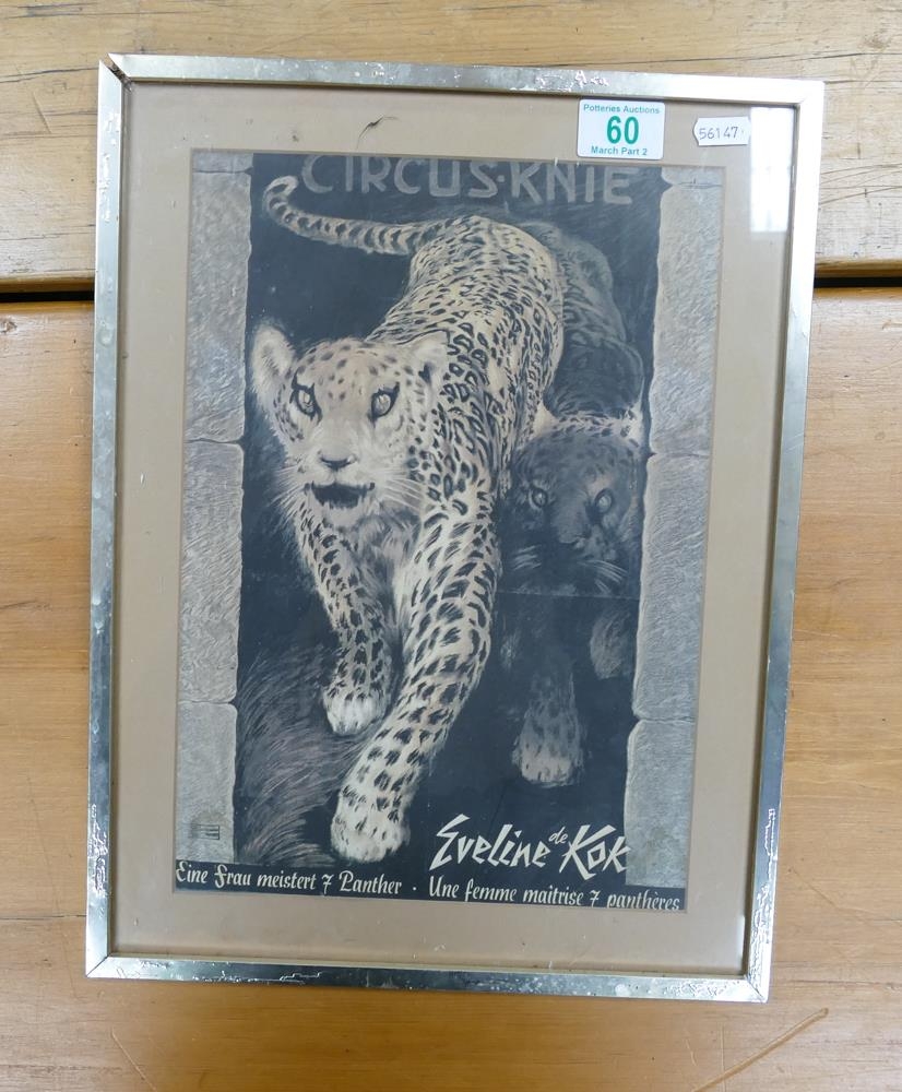 Poster Circus Knie, Eveline de Kok - Panthers - 34cm x 24cm appx excl. mount and frame.