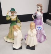 Coalport ladies of fashion figure Jaqueline together with small Royal Doulton figures Darling &
