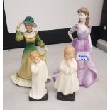 Coalport ladies of fashion figure Jaqueline together with small Royal Doulton figures Darling &