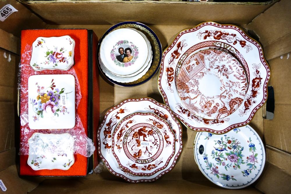 A mixed Collection of items to include Boxed Crown Derby Posies patterned Trinket box & pin dishes