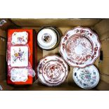 A mixed Collection of items to include Boxed Crown Derby Posies patterned Trinket box & pin dishes