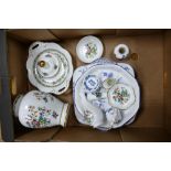 A mixed collection of items to include Coalport Ming Rose bud vase, pin dishes, Coalport miniature