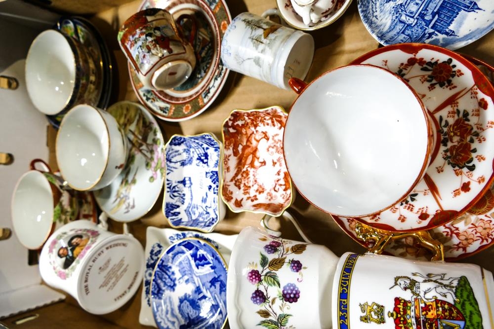 A mixed collection of items to include Japanese eggshell cups & saucers, Crown Derby pin dishes, - Image 2 of 2