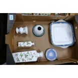 A mixed collection od Wedgwood items to include Wild Strayberry vase, Curzon cake plate, Wedgwood