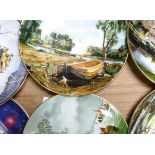 A collection of six decorative wall plates to include Royal Doulton Dragon Master, Danbury Mint