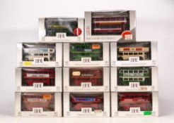 A collection of Exclusive First Edition OO scale Model Buses including E10102, E10203, Dundee