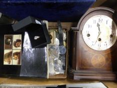 A mixed collection of items to include a collection of world coins, vintage hermle mantle clock a/f,