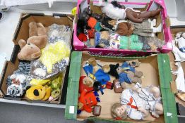 A large collection of vintage & later Soft Toys & Dolls(3 trays)