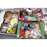 A large collection of vintage & later Soft Toys & Dolls(3 trays)