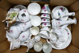 A mixed collection of items to include Delphine cups, saucers, side plates, Hammersley bell,
