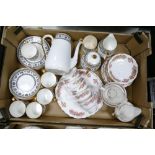 A mixed collection of items to include floral part tea set, Crown Staffordshire Black Victoria