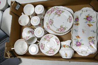 A collection of Royal Grafton Wild Rose patterned tea ware