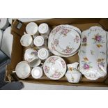 A collection of Royal Grafton Wild Rose patterned tea ware