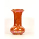Ruskin Orange Lustre Vase (restored to rim)