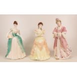 Coalport Limited Edition Edition Figures Anniversary Waltz & Lady Harriet together with Karen(3)