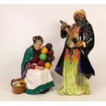 Royal Doulton Character Figure The Old Balloon Seller Hn1315 & badly fixed 'Blue Beard' HN2105(2)