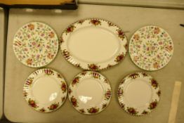 Five Dinnerware Items to include Royal Albert Old Country Roses Platter and three Dinner Plates