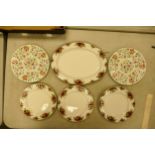 Five Dinnerware Items to include Royal Albert Old Country Roses Platter and three Dinner Plates