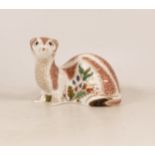 Royal Crown Derby Stoat Paperweight, gold stopper