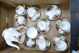 Royal Albert Old Country Roses patterned coffee set