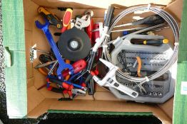 A collection of mainly unused hand tools including screwdrivers, spanners, pliers, etc (1 tray)