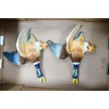 Pair Falcon Ware Large Flying Duck Wall Plaques model 1360