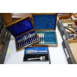 A collection of Early 20th Century Cased Cutlery Part Sets